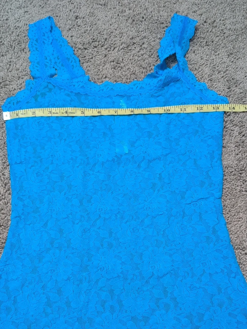 Hanky Panky Signature Lace Unlined Camisole Tank Aqua Stretch Scallop Trim Small